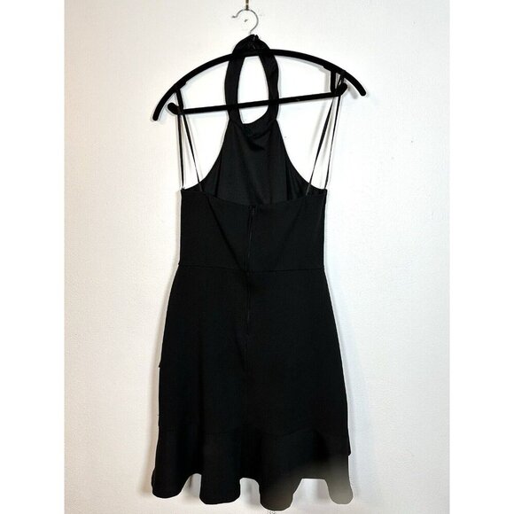 CITY‎ TRIANGLES JUNIORS sz 9 LITTLE BLACK DRESS Tiered Halter Neck Fit Flare LBD - Picture 4 of 9